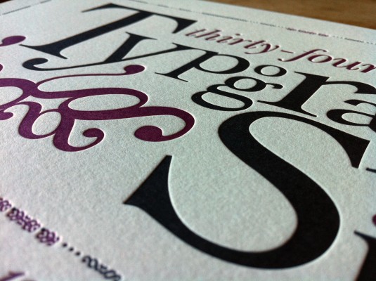 34 Typographic Sins Letterpress Poster by Jim Godfrey